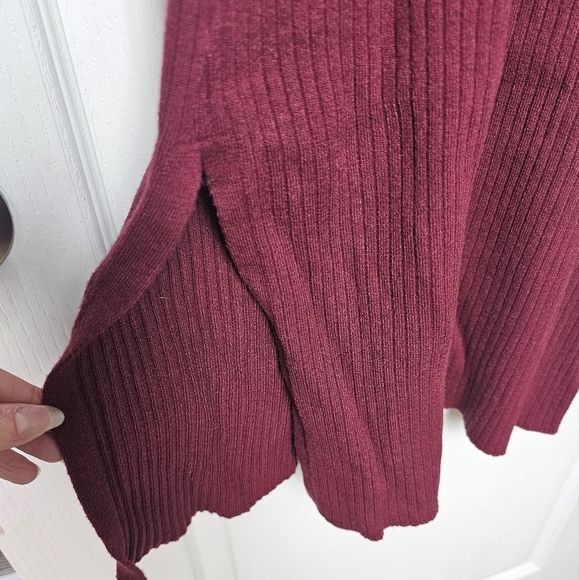 Seta T Womens Long Sleeve V Neck Twist Front Knit Side Slit Midi Sweater Dress S - Picture 11 of 11